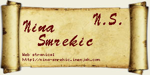 Nina Smrekić vizit kartica